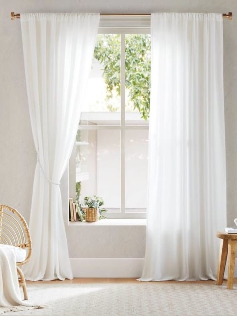 Madison Park Lexus Rod Pocket with Back Tab Privacy Curtain Pair - 52x120 white